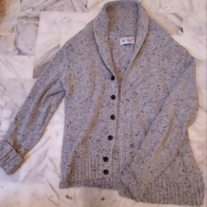 Penguin Shawl Collar Cardigan Sweater - Heather Gray